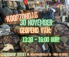  Koopzondag 30 november Geopend van: 13:30 tot 16:00 uur!