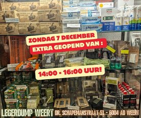 Zondag 7 DECEMBER EXTRA Geopend van: 14:00 tot 16:00 uur!
