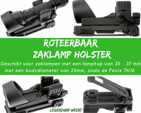 Tactisch zaklamp holster 35-37mm 360 graden roteerbaar 
